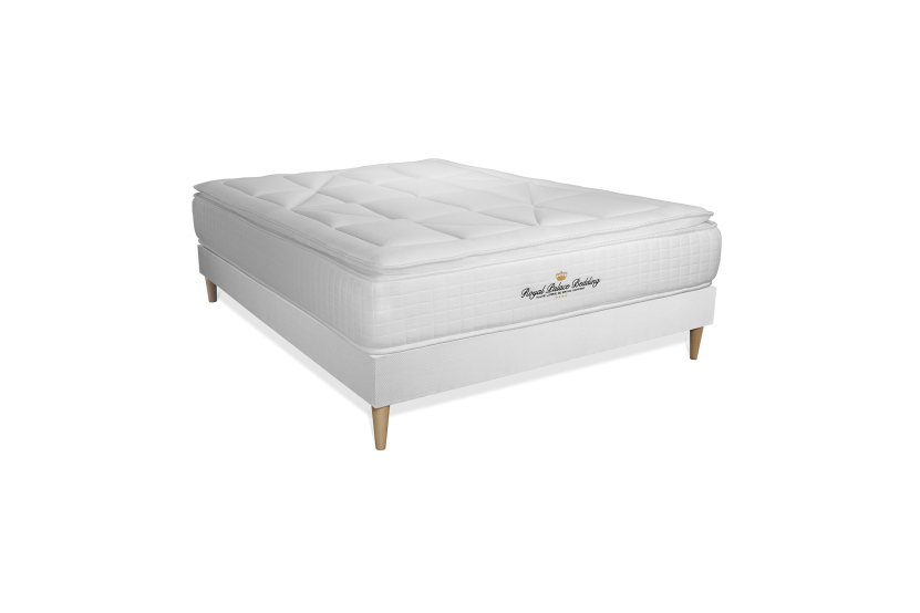 Ensemble Matelas Sommier 140x200 cm - Sommier Blanc (déjà monté) - George V