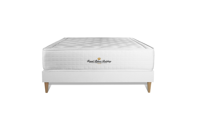 Ensemble Matelas Sommier 130x200 cm - Sommier Blanc (en kit) - Buckingham
