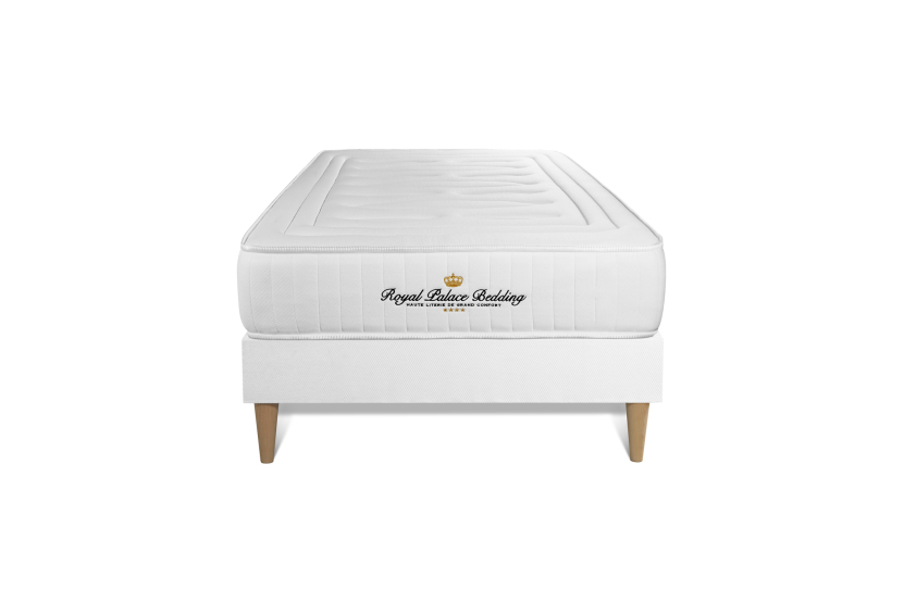 Ensemble Matelas Sommier 90x200 cm - Sommier Blanc (déjà monté) - Nottingham