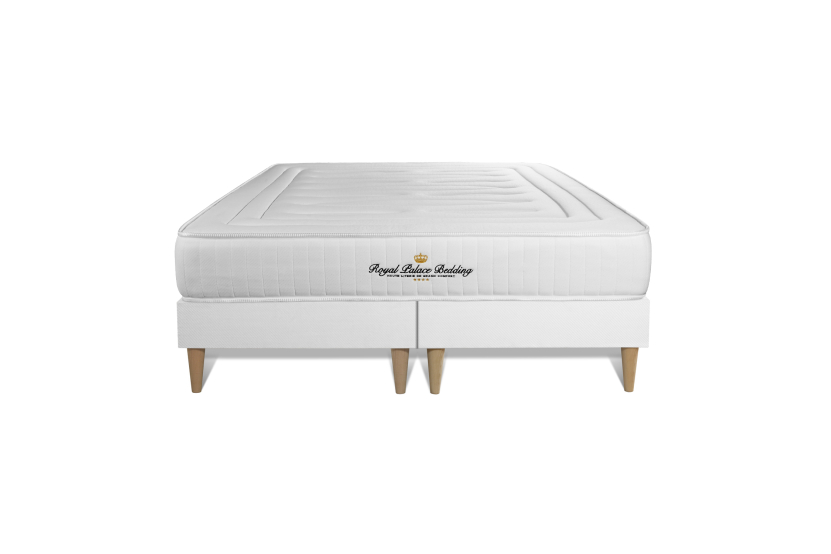 Ensemble Matelas Sommier 200x200 cm - 2 Sommiers Blanc - Nottingham