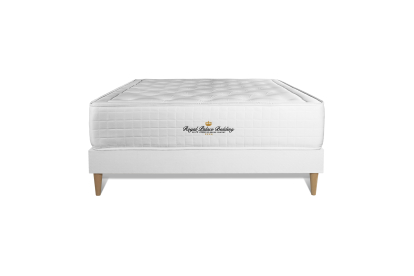 Ensemble Matelas Sommier 130x190 cm - Sommier Blanc (en kit) - Buckingham