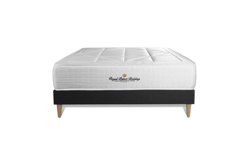 Ensemble Matelas Sommier 140x200 cm - Sommier Noir (déjà monté) - Windsor