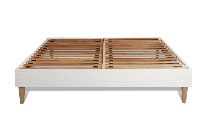 Pack lit complet 140x190 cm - Matelas + Sommier Blanc (en kit) + 2 oreillers + Couette - Lancaster