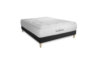 Ensemble Matelas Sommier 160x200 cm - Sommier Noir (en kit) - George V