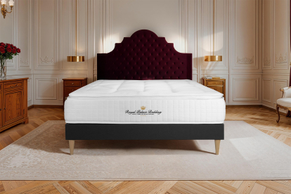 Ensemble Matelas Sommier 200x200 cm - Sommier Noir (en kit) - George V
