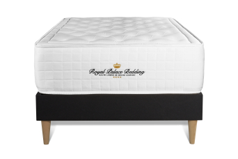 Ensemble Matelas Sommier 90x200 cm - Sommier Noir (déjà monté) - Buckingham