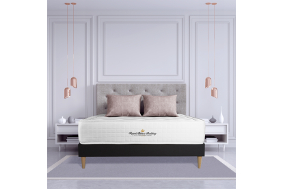 Ensemble Matelas Sommier 160x200 cm - Sommier Noir (déjà monté) - Buckingham