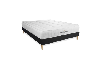 Ensemble Matelas Sommier 160x200 cm - Sommier Noir (déjà monté) - Balmoral