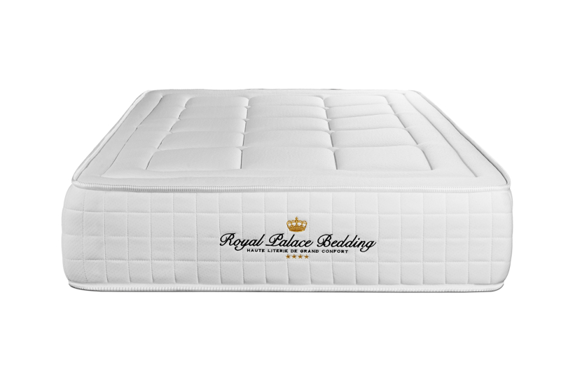 Ensemble Matelas Sommier 90x200 cm - Sommier Blanc (déjà monté) - Balmoral