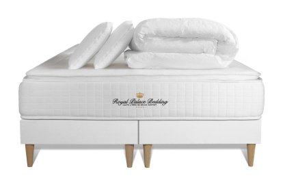 Pack lit complet 160x200 cm - Matelas + 2 Sommiers Blancs + 2 oreillers + Couette - George V