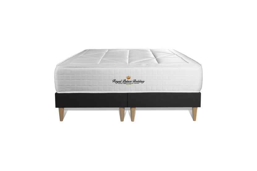 Ensemble Matelas Sommier 180x200 cm - Sommier Noir (déjà monté) - Windsor