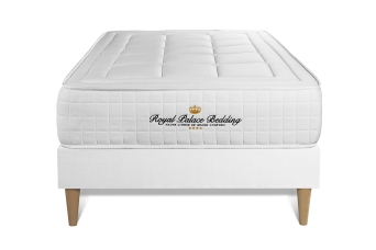 Ensemble Matelas Sommier 90x200 cm - Sommier Blanc (en kit) - Balmoral