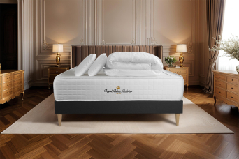 Pack lit complet 160x200 cm - Matelas + Sommier Noir + 2 oreillers + Couette - Windsor