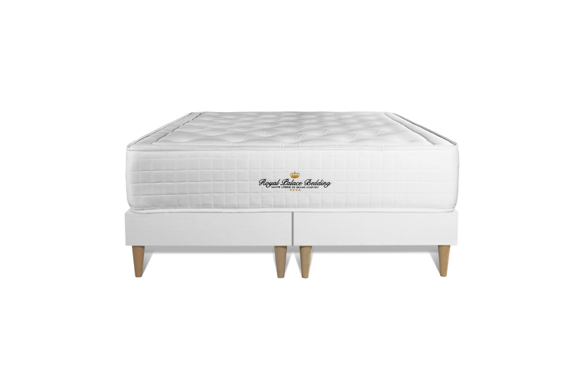 Pack lit complet 180x200 cm - Matelas + Sommier Blanc + 2 oreillers + Couette - Buckingham