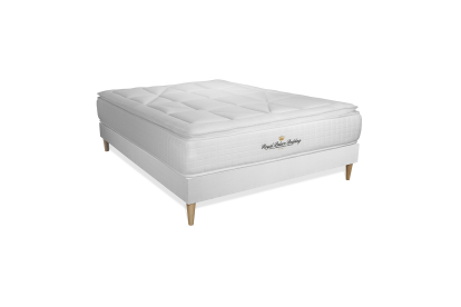 Pack lit complet 140x190 cm - Matelas + Sommier Blanc + 2 oreillers + Couette - George V