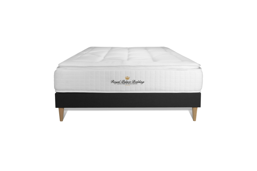 Ensemble Matelas Sommier 140x200 cm - Sommier Noir (en kit) - George V