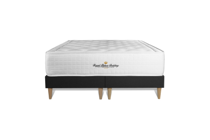 Ensemble Matelas Sommier 200x200 cm - Sommier Noir (déjà monté) - Buckingham