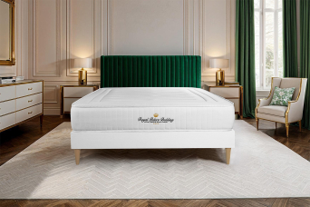 Ensemble Matelas Sommier 130x200 cm - Sommier Blanc (en kit) - Lancaster