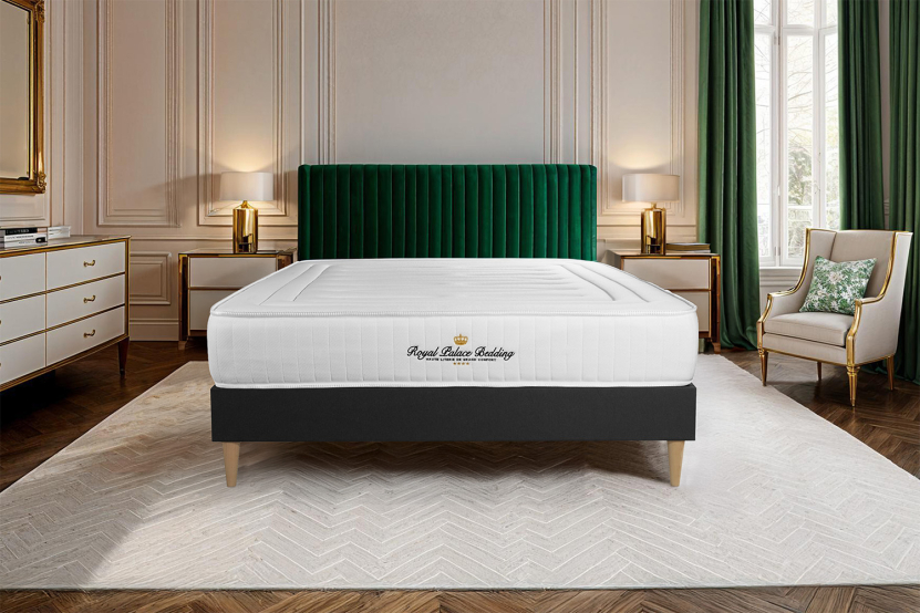 Ensemble Matelas Sommier 180x200 cm - Sommier Noir (en kit) - Lancaster