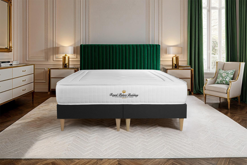 Ensemble Matelas Sommier 200x200 cm - 2 Sommiers Noir - Lancaster