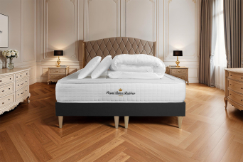 Pack lit complet 160x200 cm - Matelas + 2 Sommiers noirs + 2 oreillers + Couette - Balmoral