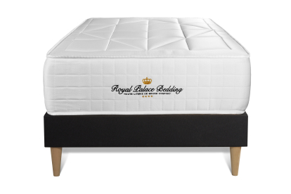 Ensemble Matelas Sommier 90x200 cm - Sommier Noir (déjà monté) - Windsor
